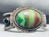 One Of The Coolest Ever Vintage Native American Navajo Chrysocolla Sterling Silver Bracelet-Nativo Arts