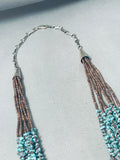 One Of Best Vintage Santo Domingo Turquoise Nuggets Sterling Silver Necklace-Nativo Arts