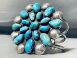 One Of The Finest Ever Vintage Native American Navajo Morenci Turquoise Sterling Silver Bracelet-Nativo Arts