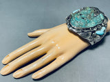 The Best Hand Carved Bear Turquoise Sterling Silver Cuff Bracelet-Nativo Arts