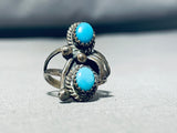 Pretty Vintage Native American Navajo Sleeping Beauty Turquoise Sterling Silver Ring-Nativo Arts