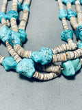 Native American 200+ Gram Vintage Santo Domingo Spiderweb Turquoise Shell Necklace-Nativo Arts