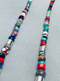 Native American Rare Longer Thomas Singer Turquoise Tubule Sterling Silver Necklace-Nativo Arts