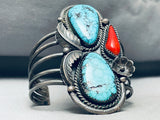 One Of Best Ever Vintage Native American Navajo Blue Diamond Turquoise Sterling Silver Bracelet-Nativo Arts