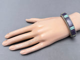Intricate Vintage Native American Navajo Charoite Turquoise Inlay Sterling Silver Bracelet-Nativo Arts