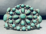 Stellar!! Green Turquoise Vintage Native American Navajo Sterling Silver Bracelet Cuff-Nativo Arts
