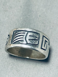 Tremendous Vintage Native American Hopi Sterling Silver Band Ring-Nativo Arts