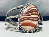 Layers Of Ancient Sand!! Vintage Native American Navajo Agate Sterling Silver Bracelet-Nativo Arts