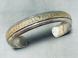 Excellent Vintage Native American Navajo Sterling Silver & 14k Gold Bracelet-Nativo Arts