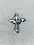 Wonderful Vintage Native American Navajo Sterling Silver Cross Pendant Signed-Nativo Arts