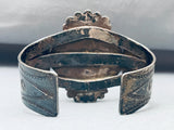 Early Heavy Vintage Native American Navajo Petridied Wood Sterling Silver Bracelet-Nativo Arts