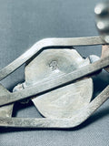 One Of The Most Beautiful Vintage Native American Navajo Gaspeite Sterling Silver Bracelet-Nativo Arts