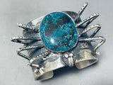 200 Gram Spider Native American Navajo Turquoise Sterling Silver Bracelet-Nativo Arts