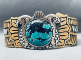One Of Most Unique Vintage Native American Navajo Spiderweb Turquoise Sterling Silver Bracelet-Nativo Arts