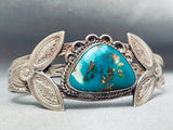 Early 1900's Vintage Native American Navajo Robin's Egg Turquoise Sterling Silver Bracelet-Nativo Arts