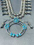 Two Sided Turquoise Coral Native American Navajo Sterling Silver Squash Blossom Necklace-Nativo Arts