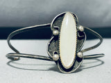 Remarkable Vintage Native American Navajo Mother Of Pearl Sterling Silver Bracelet-Nativo Arts