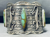 Outstanding Native American Navajo Royston Turquoise Sterling Silver Gecko Bracelet-Nativo Arts
