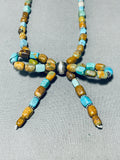 Bow Of Turquoise Native American Navajo Green Turquoise Sterling Silver Necklace-Nativo Arts