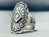 Tremendous Vintage Native American Navajo Sterling Silver Ring Signed Joe Delgarito-Nativo Arts