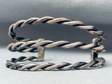 Hand Twisted Roped Vintage Native American Navajo Sterling Silver Bracelet-Nativo Arts