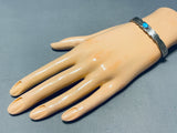 Special Vintage Native American Navajo Sleeping Beauty Turquoise Signed Sterling Silver Bracelet-Nativo Arts