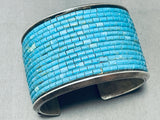 One Of The Best Vintage Native American Navajo Turquoise Rows Sterling Silver Bracelet-Nativo Arts