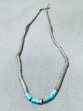 Impressive Vintage Native American Navajo Turquoise Heishi Sterling Silver Necklace-Nativo Arts