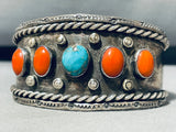 Fascinating Vintage Native American Navajo Carico Lake Turquoise Sterling Silver Bracelet-Nativo Arts
