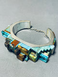 The Most Detailed Pueblo Turquoise Sterling Silver Braqcelet-Nativo Arts