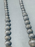 One Of The Best Ever Hand Tooled Vintage Native American Navajo Sterling Silver Necklaces-Nativo Arts