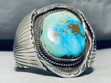 Cripple Creek Turquoise!! Vintage Native American Navajo Sterling Silver Bracelet-Nativo Arts