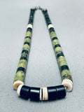 Native American Superior Early Vintage Santo Domingo Serpentine Sterling Silver Necklace-Nativo Arts