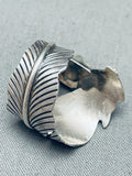 Twisted Leaf Native American Navajo Turquoise Sterling Silver Ring-Nativo Arts