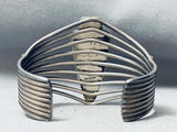 Important Carl Quintana Vintage Native American Navajo Lapis Sterling Silver Bracelet Old-Nativo Arts