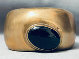 The Best Vintage Orville Tsinnie Brass Jet Stone Bracelet