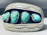 One Of The Best Vintage Native American Navajo Turquoise Sterling Silver Shadow Bracelet-Nativo Arts