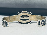 Signed Native American Navajo Old Kingman Turquoise Sterling Silver Bracelet-Nativo Arts