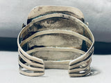 101 Gram Vintage Native American Navajo Turquoise Sterling Silver Leaf Bracelet-Nativo Arts