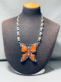 Best Vintage Native American Navajo Butterfly Opal Sterling Silver Necklace-Nativo Arts