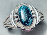 One Of The Best Vintage Native American Navajo Spiderweb Turquoise Sterling Silver Bracelet-Nativo Arts