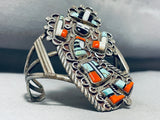One Of The Best Vintage Zuni Rainbow Man Inlay Sterling Silver Bracelet-Nativo Arts