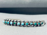 Authentic Vintage Native American Navajo Blue Green Turquoise Sterling Silver Bracelet-Nativo Arts