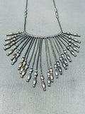 Native American Dropdead Fab!! Vintage Navajo Graduating Sterling Silver Necklace-Nativo Arts