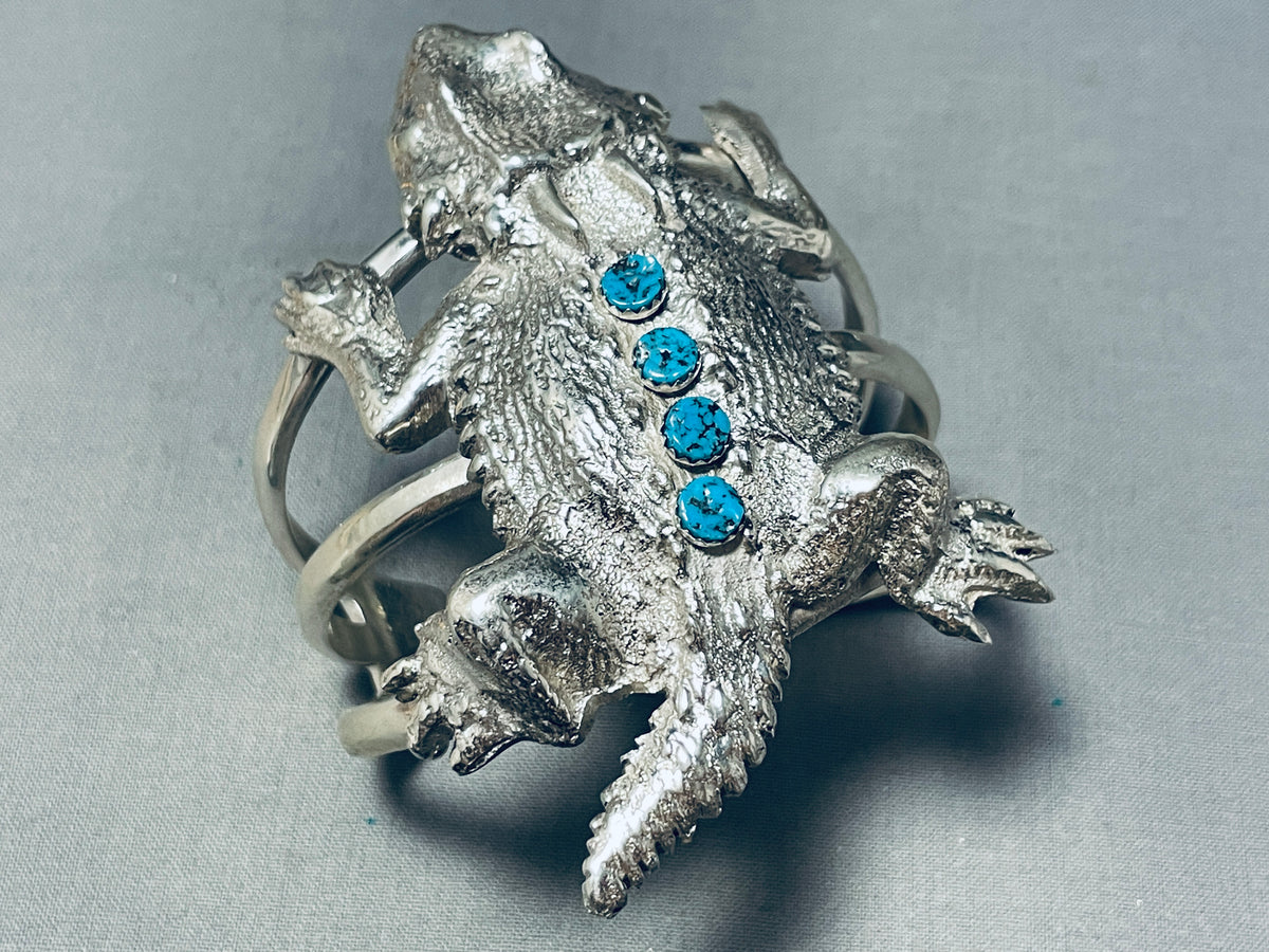 Important Native American Navajo Symbolic Horned Toad Sterling Silver ...