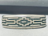 Amazing Native American Navajo Handcarved Sterling Silver Rug Designs Dan Jackson Bracelet-Nativo Arts