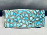 6.5 Inch Wrist Vintage Zuni Turquoise Sterling Silver Bracelet Wow!-Nativo Arts