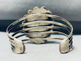 Swirls And Green Turquoise Vintage Native American Navajo Sterling Silver Bracelet-Nativo Arts