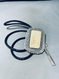 The Biggest Elk Bone Native American Navajo Sterling Silver Bolo Tie-Nativo Arts