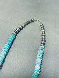 Magnificent Native American Navajo Blue Gem Turquoise Sterling Silver Kachina Necklace-Nativo Arts